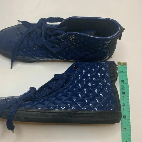 GEOX Quilted Hi Top Sneakers Cobalt Blue Size 9 Waterproof - Picture 14 of 14